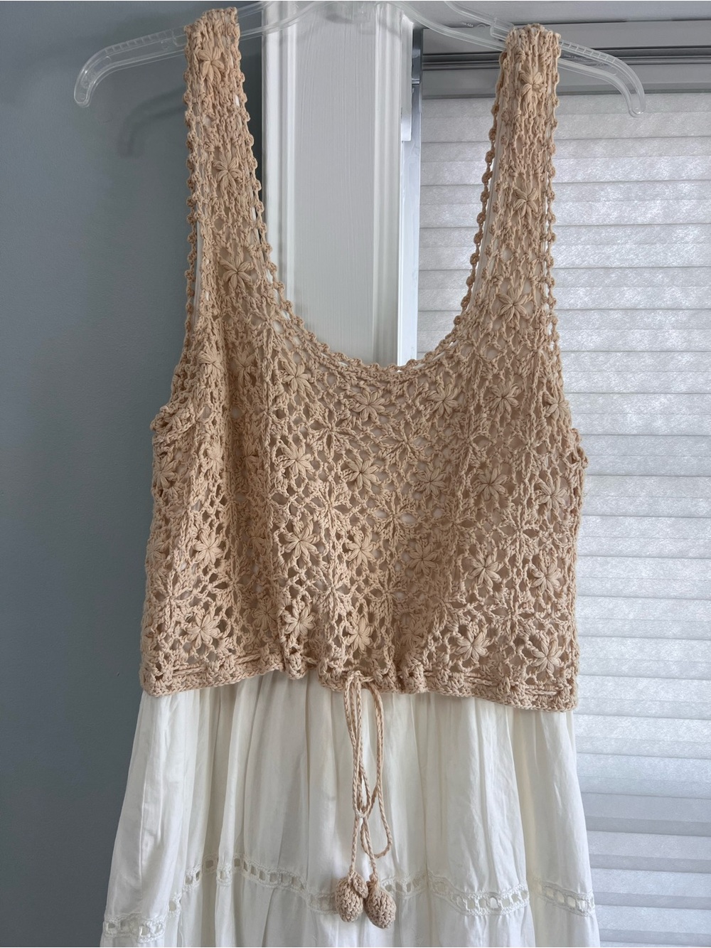 Anthropologie Boho Crochet Bodice Embroidered Eyelet Dress - Picture 2 of 4